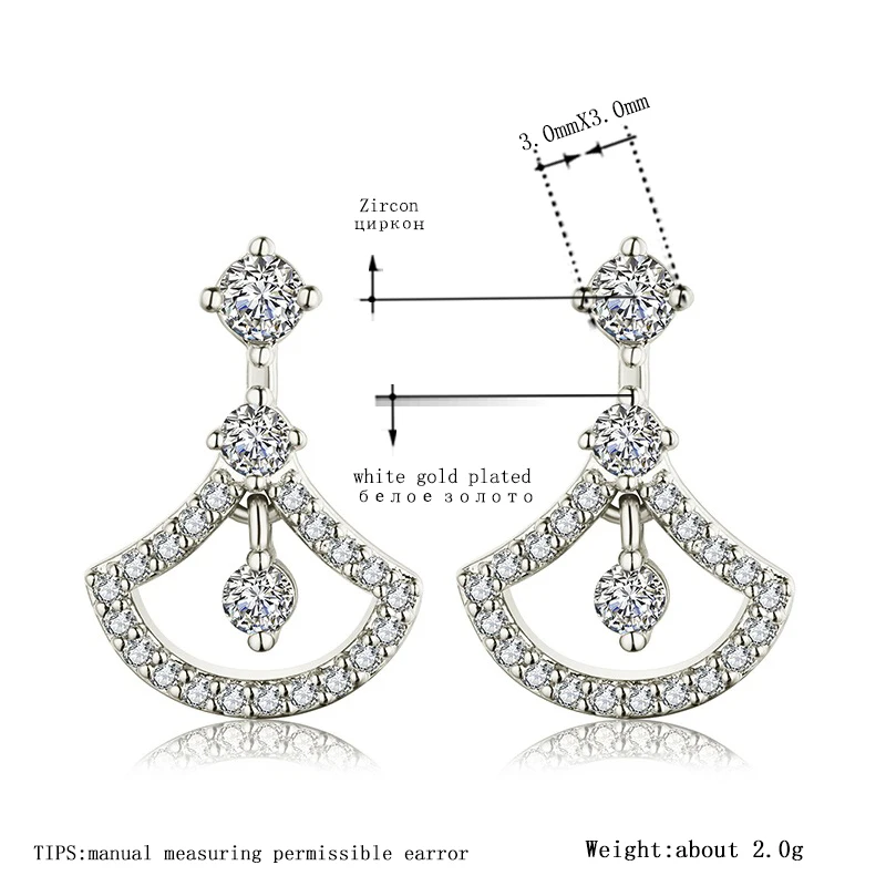 Mdean белый золотой цветной AAA циркон специальный дизайн серьги для женщин
