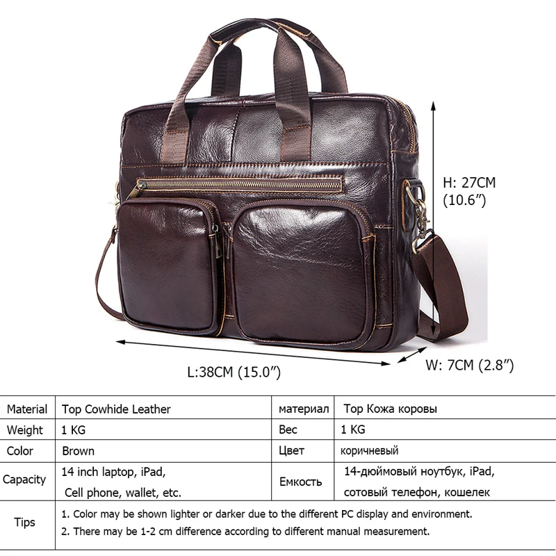 Деловой мужской портфель из натуральной кожи мужские сумки повседневные через