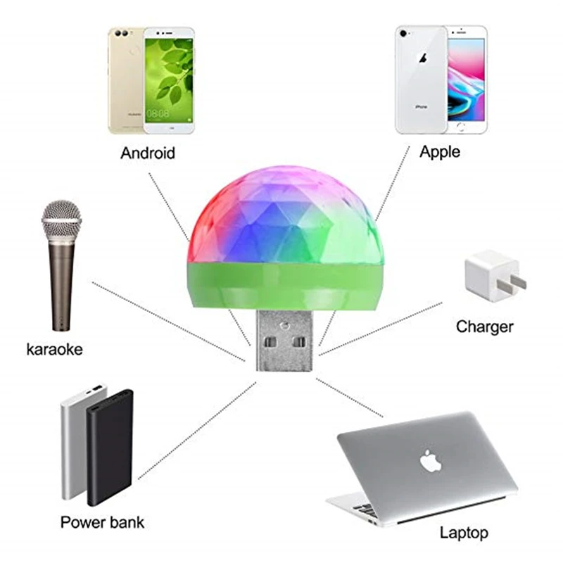 USB Мини диско-светильник s, портативный домашний вечерние светильник, DC 5 в USB Питание светодиодные вечерние сценические DJ светильник ing, караоке вечерние Led Рождество