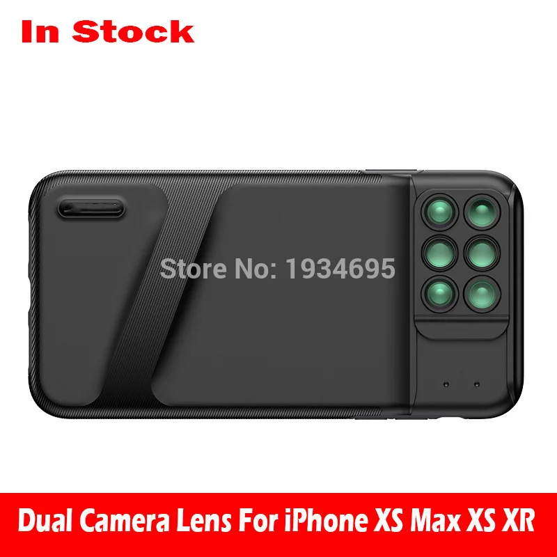 New For iPhone XS Max Dual Camera Lens 6 in 1 Fisheye Wide Angle Macro XR Xs Telescope Zoom Lenses | Мобильные телефоны и