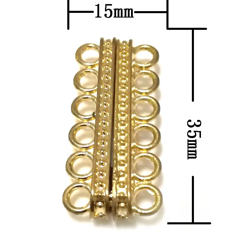15x35 мм 6 рядов позолоченная Магнитная застежка для ожерелья