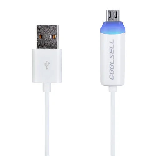 white Горячая Распродажа COOLSELL New II 1 м 3 фута(2 м 6 футов) Micro USB 2,0 Дата-кабель светодиодный кабель для быстрой зарядки и синхронизации питания высокого качества-черный, белый - Цвет: white