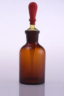 Флакон капельница с Янтарной резиновой головкой 60 мл лабораторное стекло|glassware