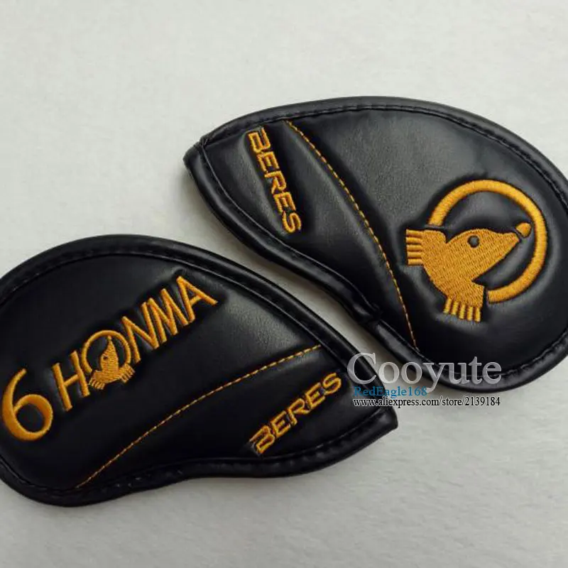 Новинка HONMA Golf головной убор ПУ утюги для гольфа крышка головки 4-11 S унисекс черный или красный клубный головной убор Cooyute
