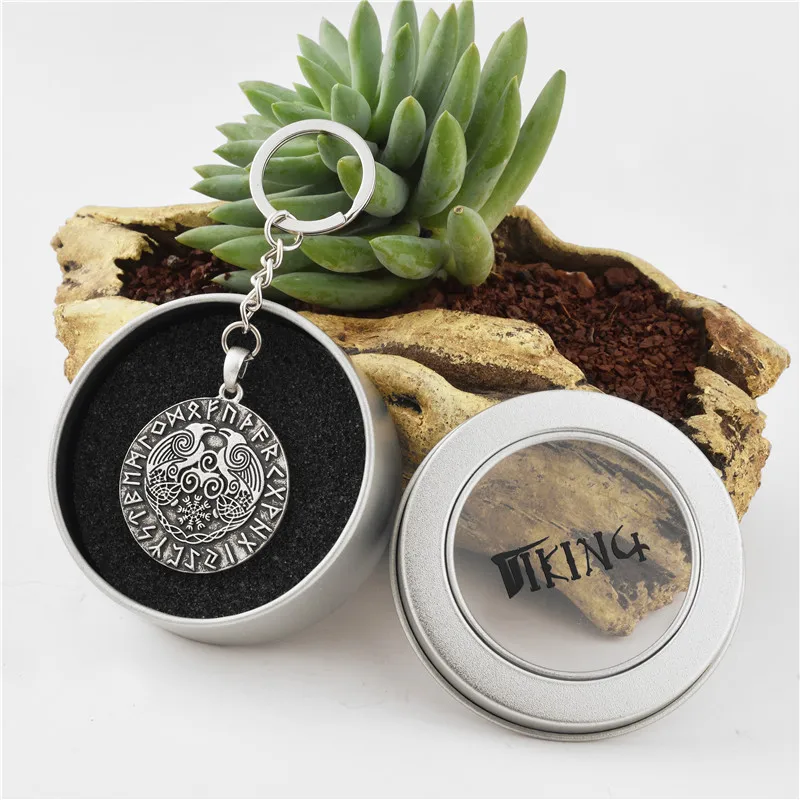 1 шт. брелок для ключей с изображением викингов вороны Хугин Очаровательная