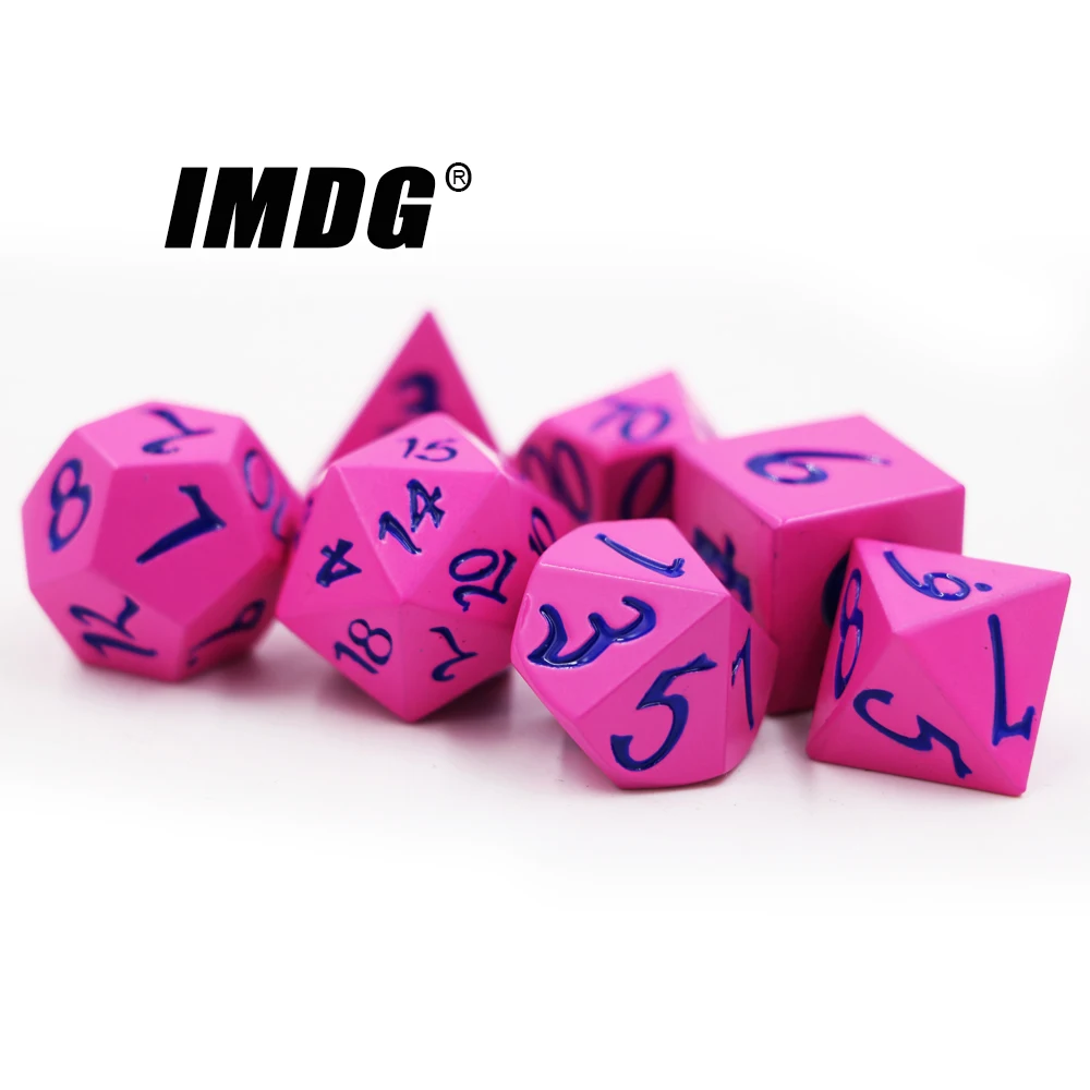 IMDG 7 шт./компл. креативная РПГ игра игральные кости многогранные металлические DND