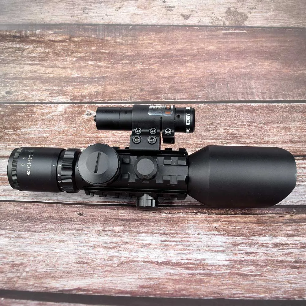 Тактический Оптический прицел M9 3 10x42EG для прицельной охоты с красной и зеленой