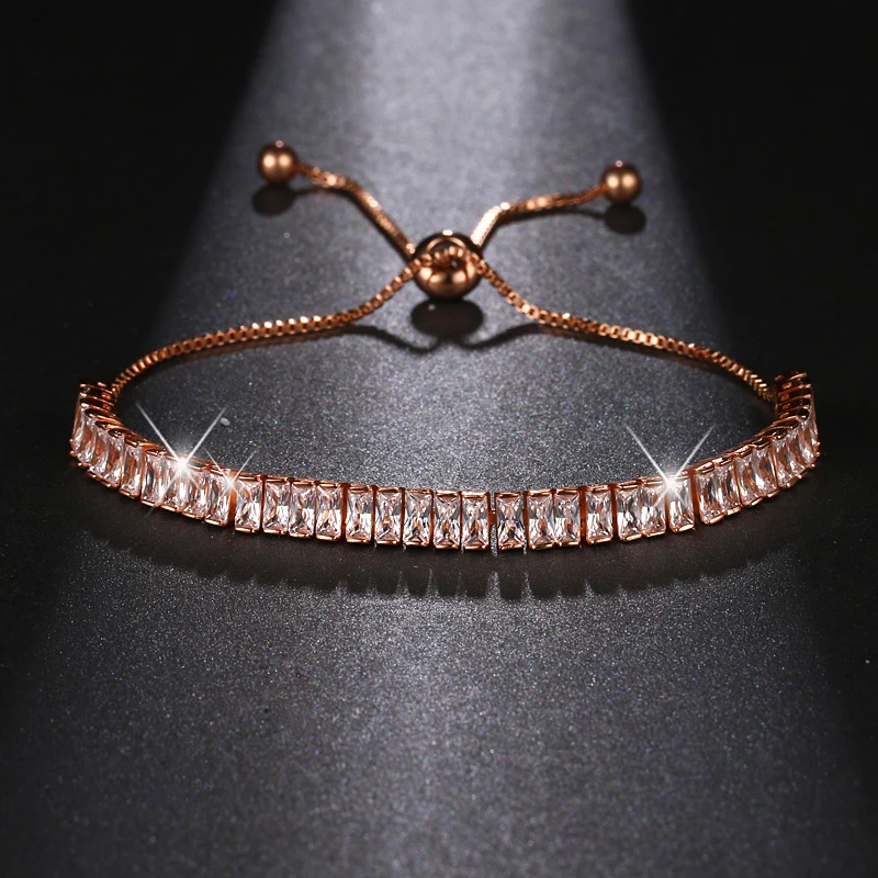 

New Fashion Style Cubic Zirconia Rose Gold Color Bracelet Jewelry Austrian Crystal Big Discount For Party Pagement Gifts B-067