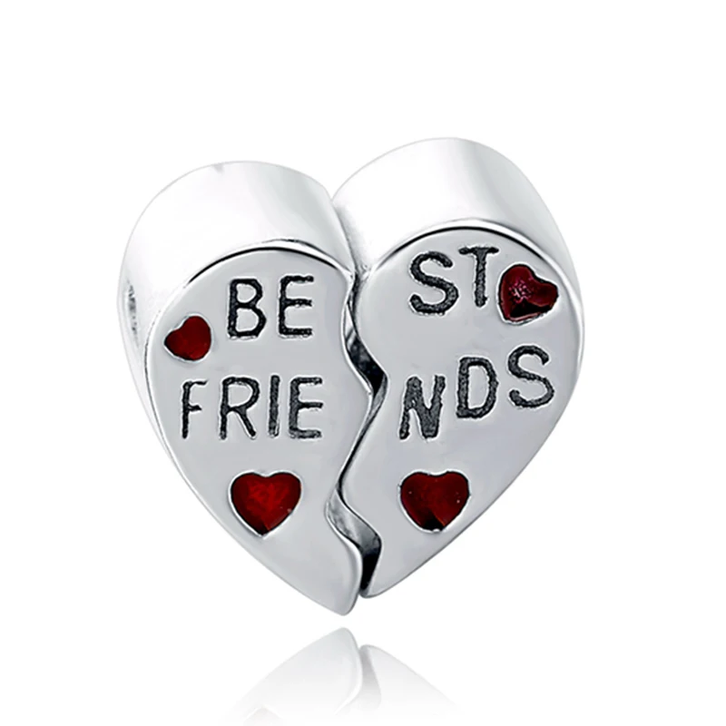 04601 Fit DIY Charms Bracelets Authentic 925 Sterling Silver Love Hearts Shape Beads With Colours& Clear CZ Jewelry Making Gifts - Цвет: 04601