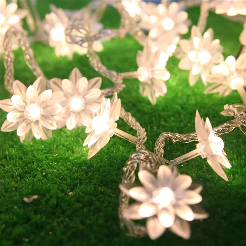 Гирлянда в виде цветка лотоса 220 В 10 м 50 светодиодов|fairy lights|string fairy lightspatio decor |