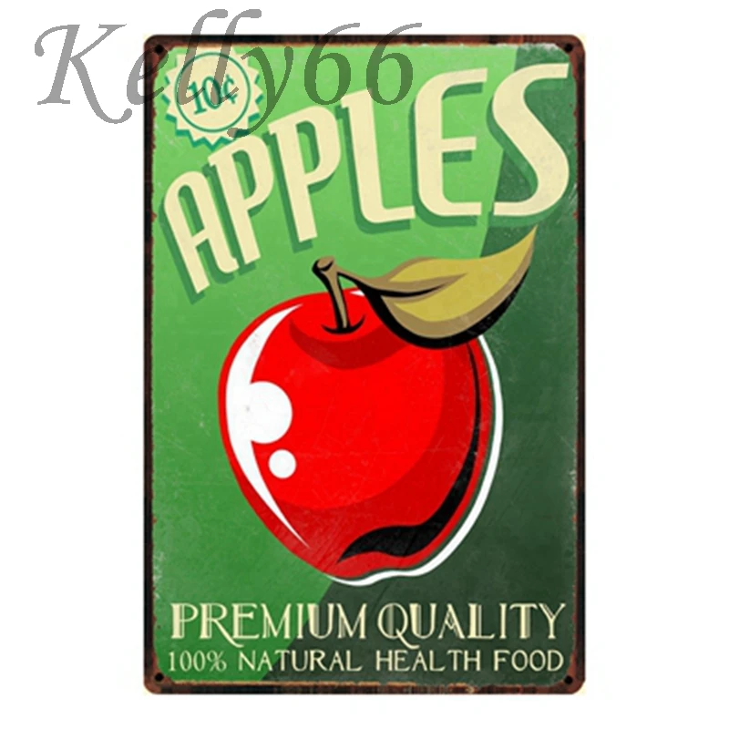 

[ Kelly66 ] APPLES Metal Tin Sign Tin Poster Home Decor Bar Antique Wall Art Painting 20*30 CM Size y-1336