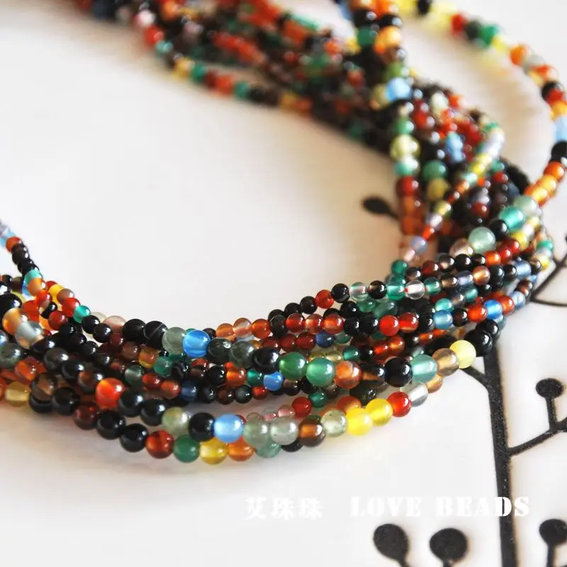 Красочные Бусины из натурального камня 2 мм 3 15 дюймов/38 см|natural stone|seed bead diybeads diy |
