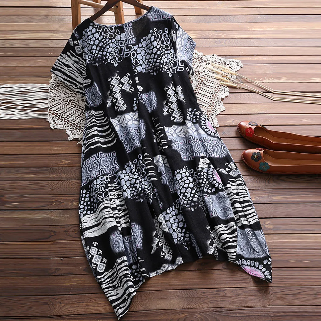 Женское платье для женщин Цветочный принт на каждый день короткий рукав Мини