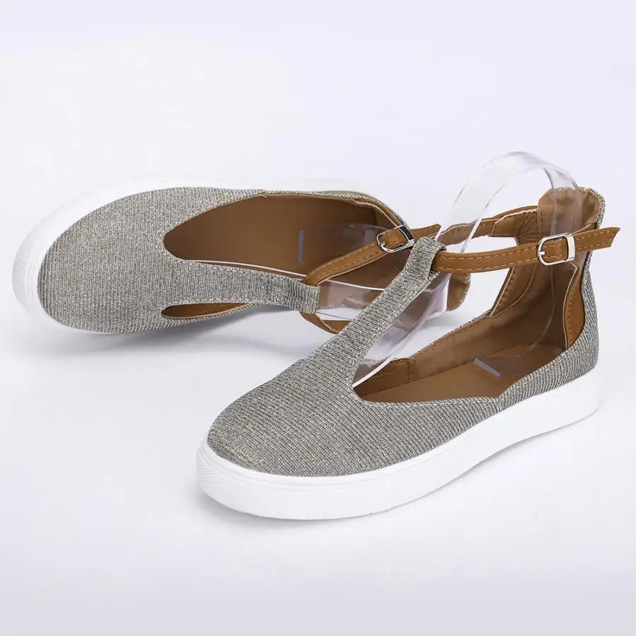 Туфли женские на плоской подошве винтажные повседневные туфли платформе круглый