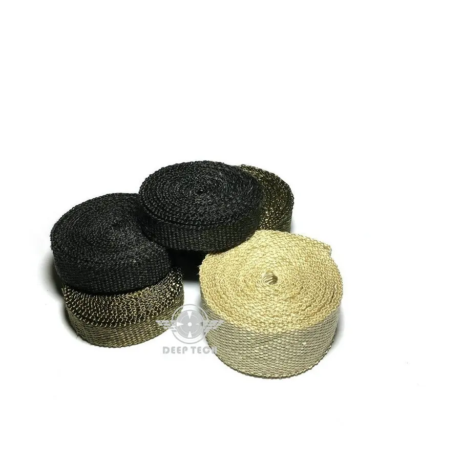 Черная обертка для выхлопных газов 15 м/50 футов x 1 дюйм|exhaust heat shield|exhaust heatpipe wrap |
