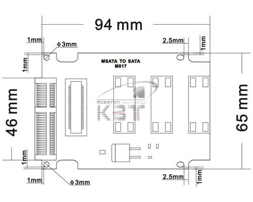 Kebidu mSATA-SATA Mini PCI-E 1 8 до 2 5 дюймов SATA 22 Pin 7 см SSD PCI E Express для II HDD адаптер конвертер |