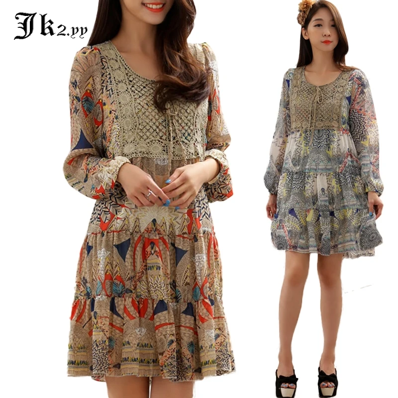 Женское шифоновое платье с цветочным принтом в стиле барокко повседневное