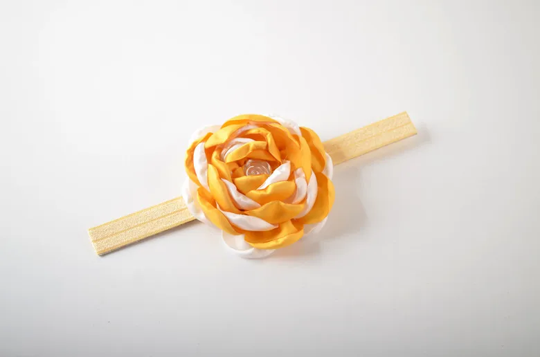 

16 pcs/lot, Satin Layered Burned Flower Headbands , Multi Petal Fabric Flower Headband, Baby shower gift photo props