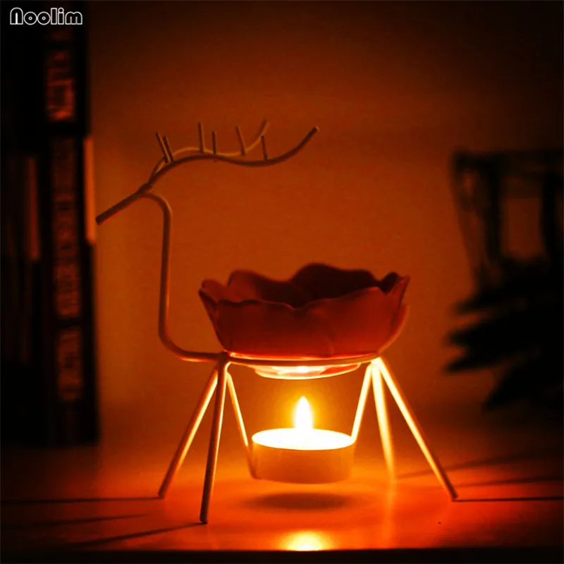Креативная масляная горелка из нержавеющей стали в виде оленя подсвечник лампа