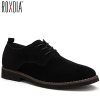roxdia plus size 39 48 genuine leather men casual flats waterproof dress oxford man shoes lace up for work male loafers rxm098