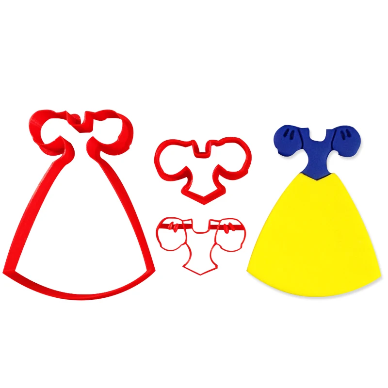 Белоснежное платье формочка для печенья набор помадки кекс топ на заказ 3D