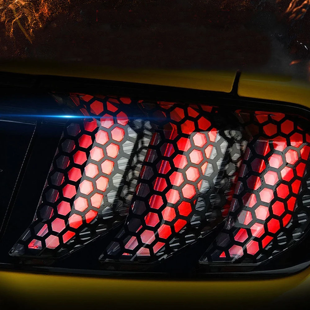6 шт. декоративные наклейки на задний фонарь из ПВХ в виде сот для Ford Mustang