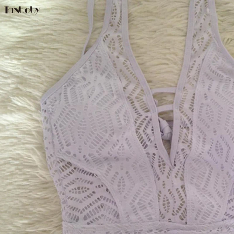 Lace Crochet 1 Pieces Monokini Swimsuit V-neck Plus Size Bathing Suits Women High Waist Trikinis Black One Swimsuits | Спорт и