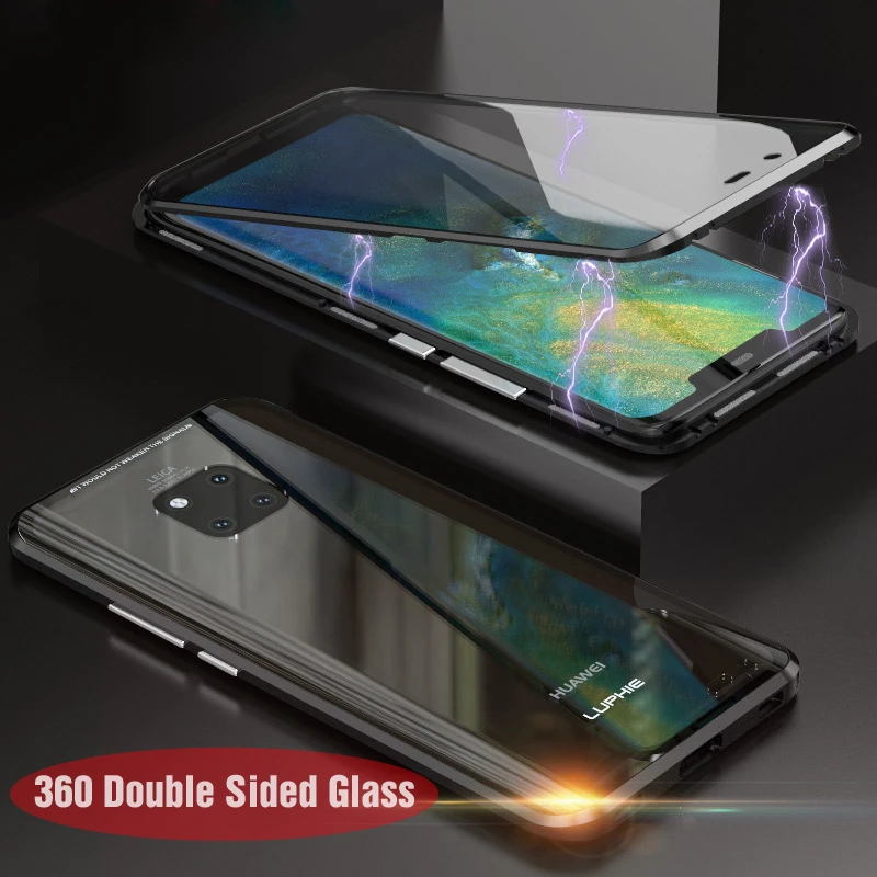 Роскошные магнитные Чехлы для huawei mate 20 Pro Phone 360 Metel Shell защитные двухсторонние