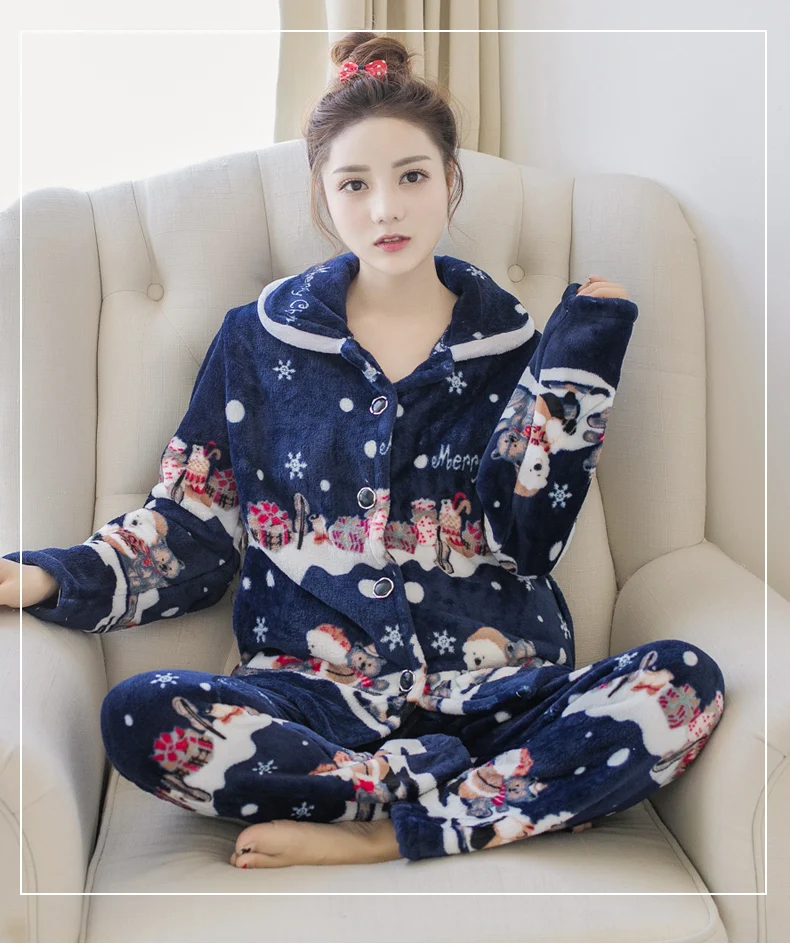 Милые пижамы с эффектом памяти для женщин и мужчин Сезон осень-зима Фланелевый