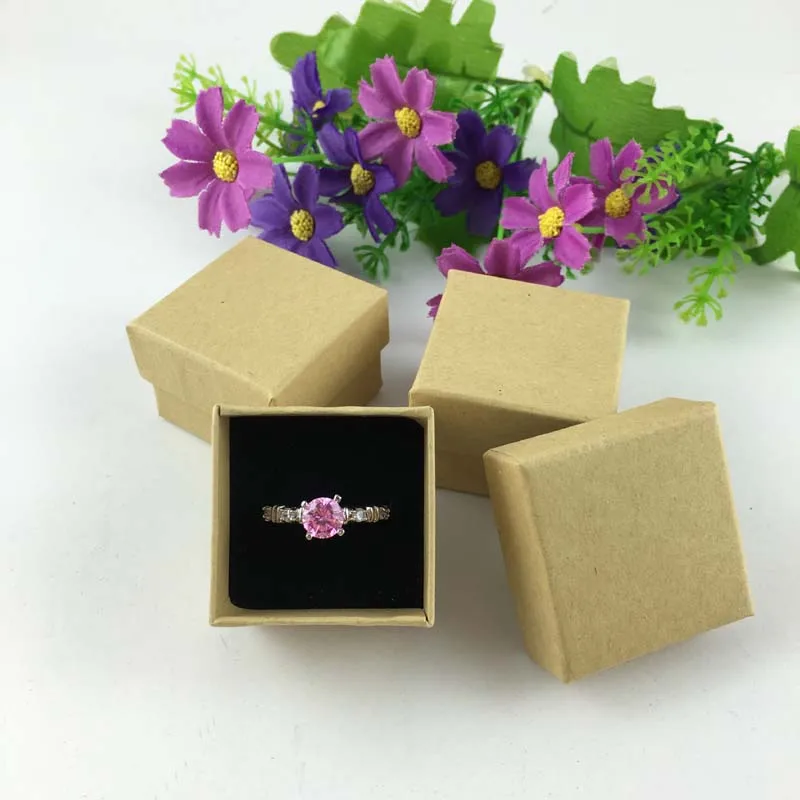 24 шт. 4*4*3 см бумажная коробка для колец коробки ювелирных изделий модная и