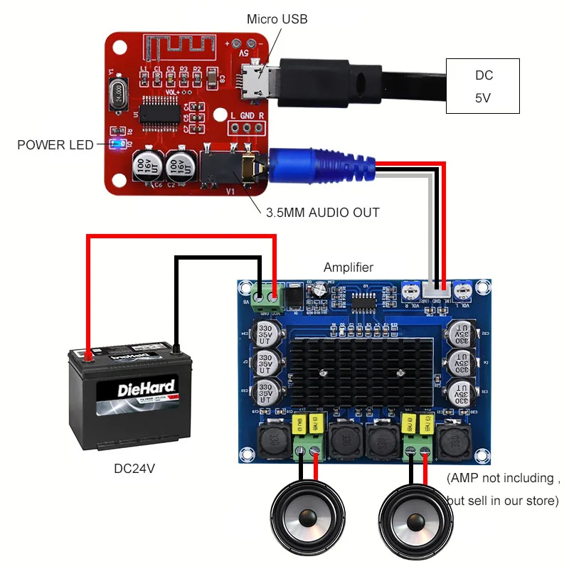 Аудиоприемник Bluetooth 4 0 Micro usb 5 в постоянного тока мощность 3 мм аудиовыход