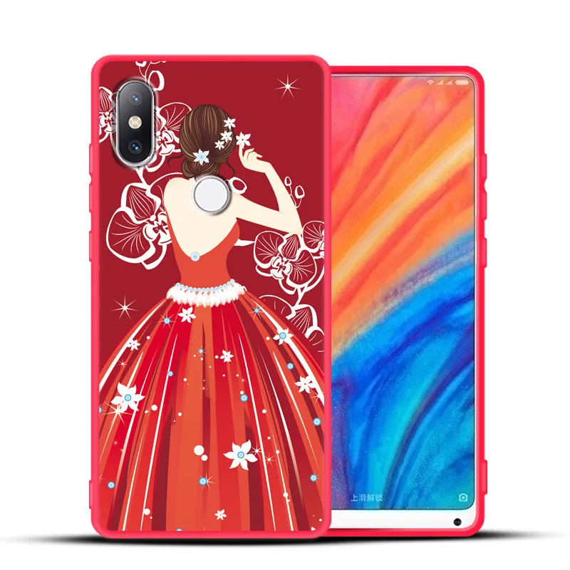 FOR Xiaomi Mi Mix 2S Case Mix2 Cover Silicone Soft TPU Cute Cartoon Painted Flexible for 2 |