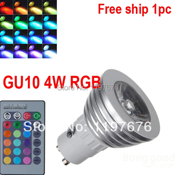

Светодиодная RGB-лампа GU10 3 Вт, 16 цветов, 110-245 В