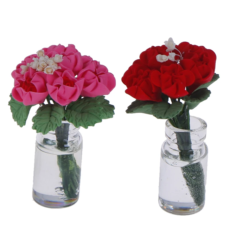 Масштаб 1/12 миниатюрный кукольный домик глиняные цветы в горшке плантатор для