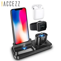 accezz 3 in 1 desk charger holder magnetic charging for iphone x xs max xr for airpods apple i watch for samsung xiaomi charger