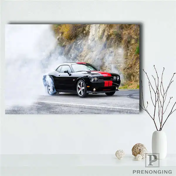 Коричневый Холст постер из шелковой ткани P0482 DODGE CHALLENGER тюнинг пустынный автомобиль постер с автомобилем большой тонкий#190114@ 06 - Цвет: Коричневый