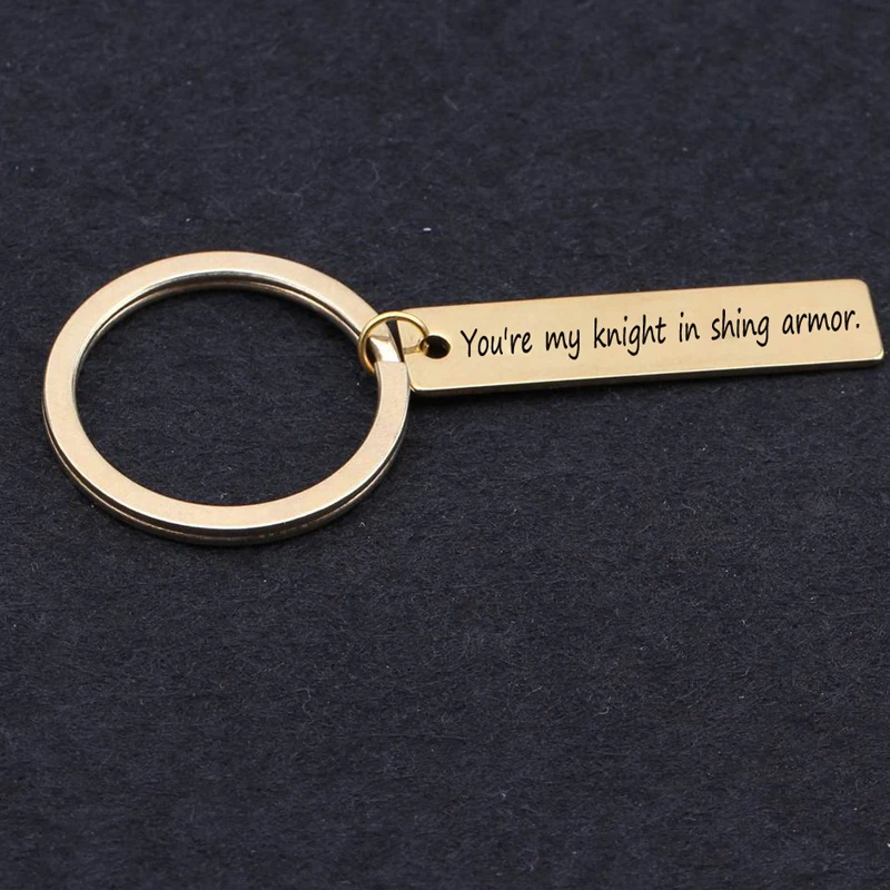 Брелок из нержавеющей стали с гравировкой You Are My Knight In Shing Armor для парня мужской