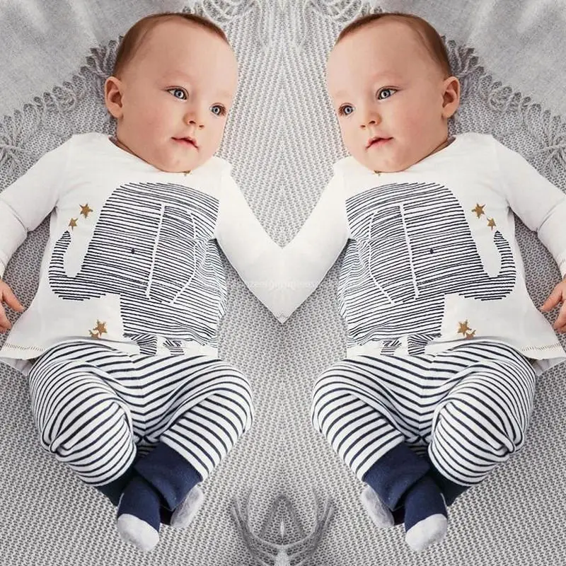 Комплекты одежды для новорожденных с изображением слона маленьких мальчиков