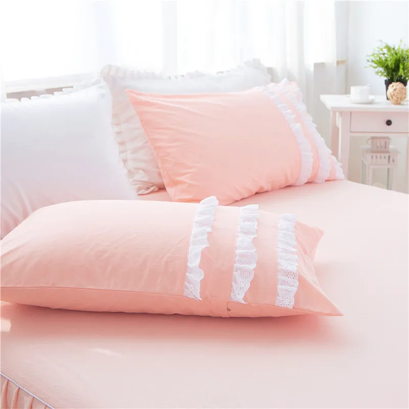 Однотонные комплекты постельного белья принцессы роскошные из 3/4 шт.