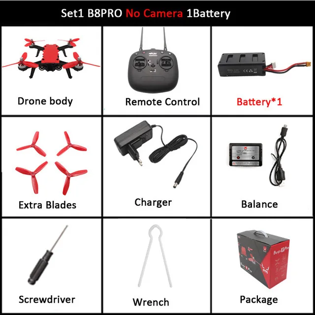 No Camera 1B MJX Bugs 8 Pro B8 B8PRO гоночный высокоскоростной бесщеточный Радиоуправляемый Дрон с камерой 5,8G HD 720P Радиоуправляемый вертолет - Цвет: No Camera 1B