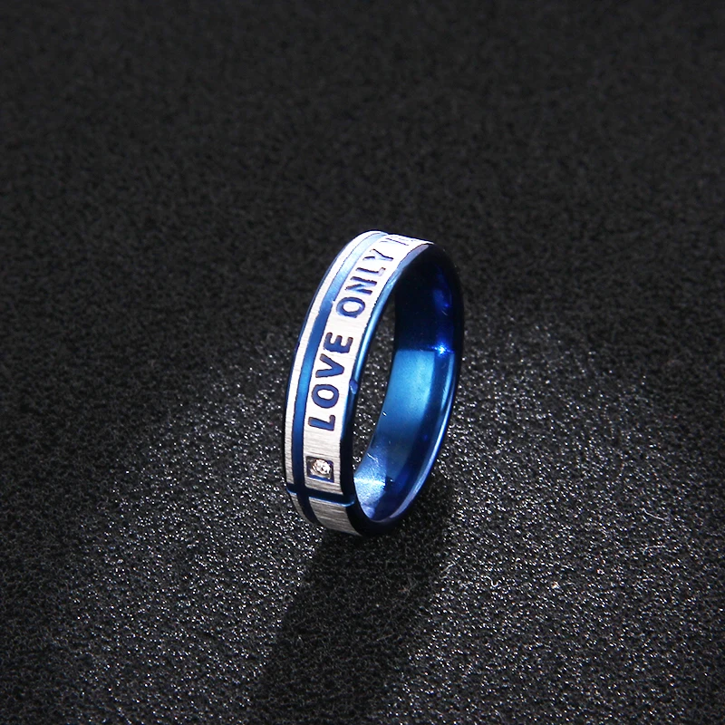 DOTIFI 316L Stainless Steel Rings For Women Blue Love Only You Engagement Wedding Ring Jewelry | Украшения и аксессуары