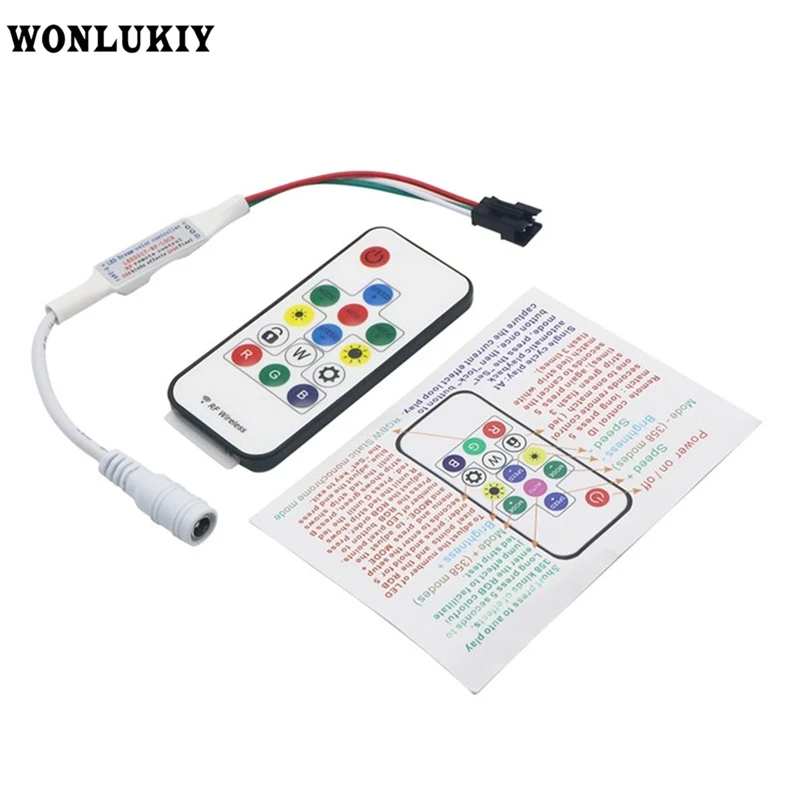 LED Dream Color Controller DC5V 24V 14 Key RF Remote 358 эффекты 2048 пикселей для светодиодной ленты WS2811