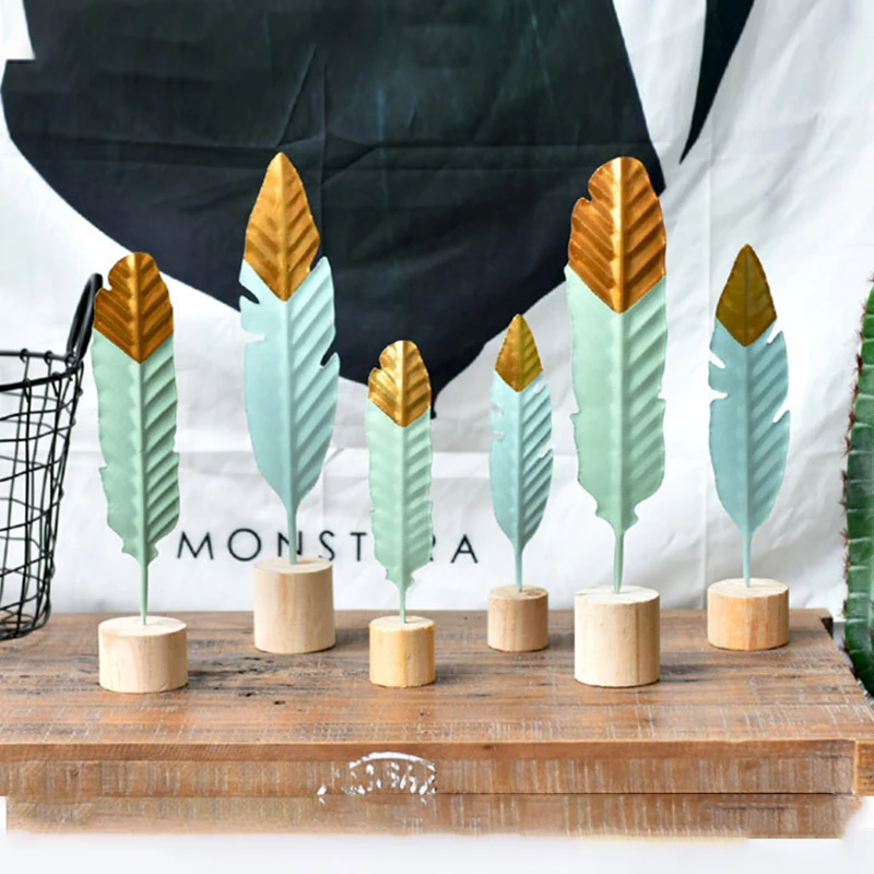 Новые железные + деревянные перья декоративные поделки украшения для дома офиса