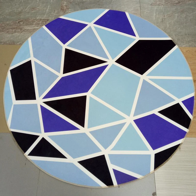 Круглые коврики высокого качества для гостиной с геометрическим принтом дверной