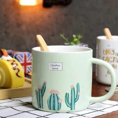 Керамическая чашка для воды с изображением кактуса новая модная кружка