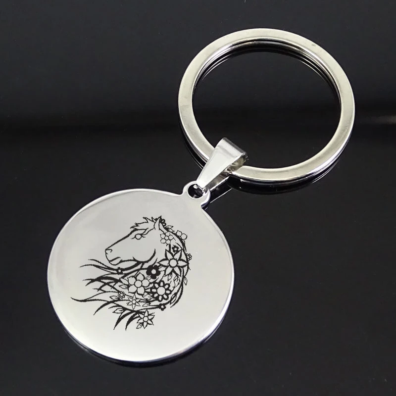 Унисекс ювелирные изделия из нержавеющей стали цветок Лошадь ожерелье брелок