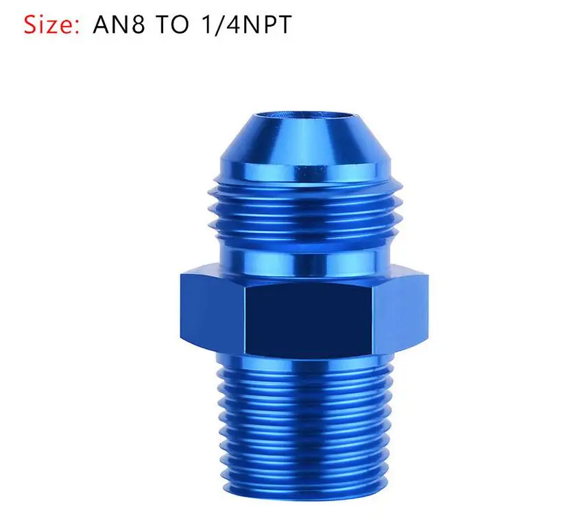 AN8 TO 1 4NPT Areyourshop автомобильный 1 шт. AN4 AN6 AN8 AN10 AN12 NPT прямой Мазут Воздушный шланг фитинг Мужской адаптер синий авто аксессуары - Цвет: AN8 TO 1 4NPT