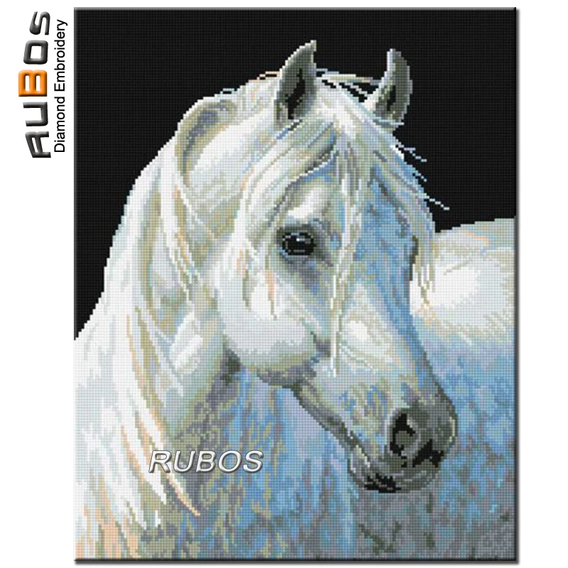 RUBOS 5D DIY Алмазная картина Белоснежка лошадь полная дрель узор из бисера вышивка
