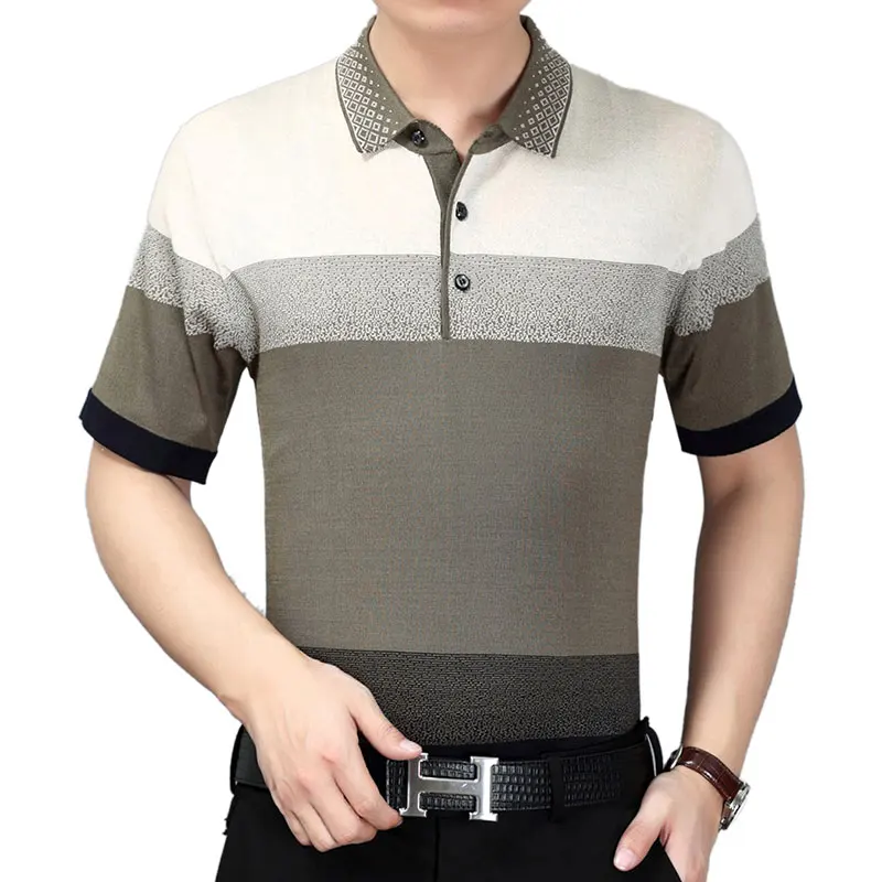 2018 NEW Striped Polo Shirts Men Clothes Short Sleeve Men's Casual Regular fit Cotton Polos Para Hombre 131606 | Мужская одежда