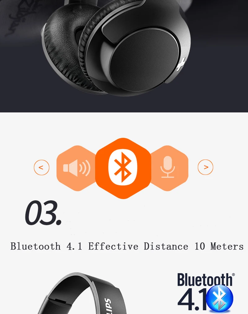 Беспроводные Наушники Philips SHB3175 4,1 Bluetooth беспроводная гарнитура поддержка вызова и музыки для huawei Mate20 Pro P20 Xiaomi Phone